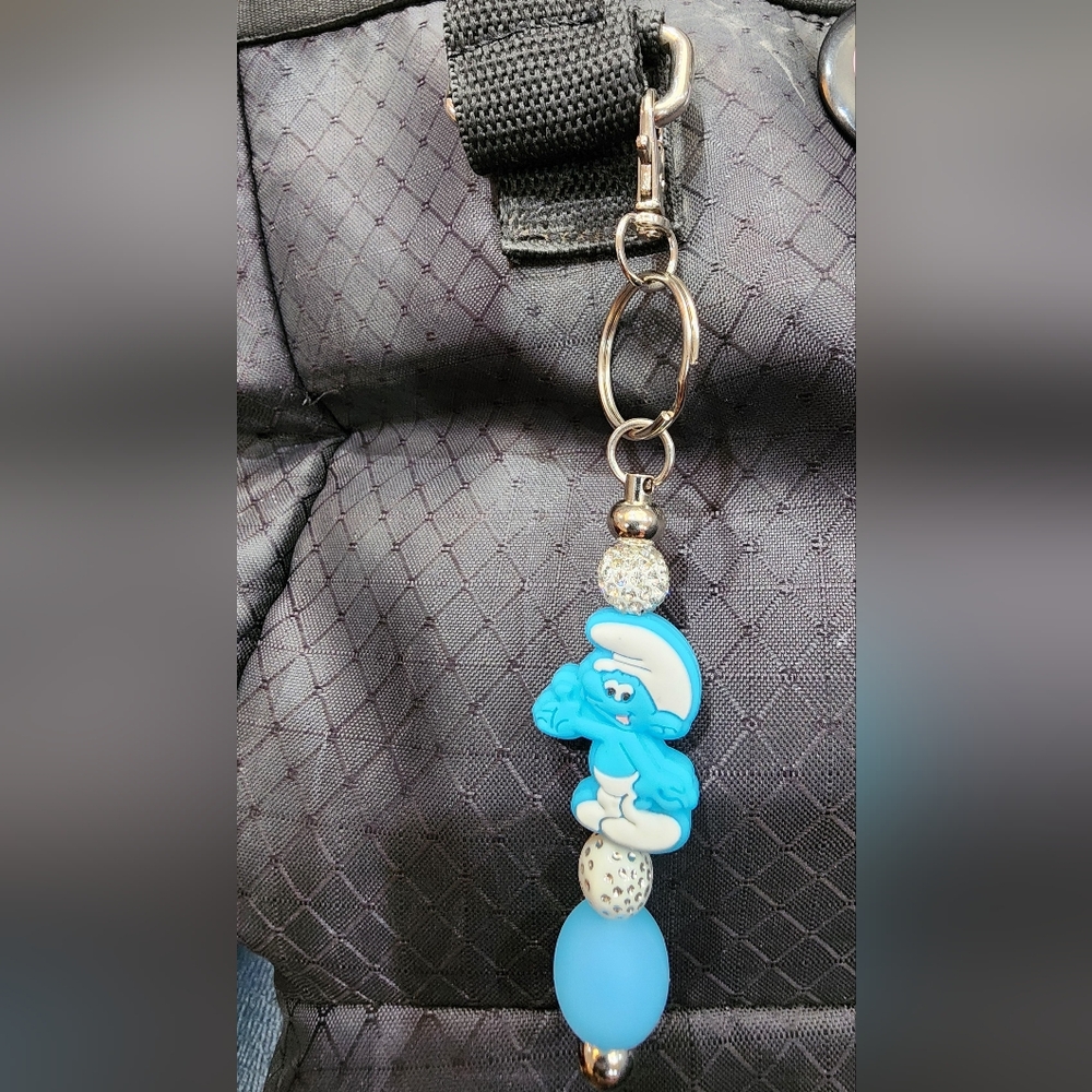 Blue Smurf Keychain Accessory